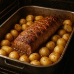 Porsaan ulkofile uunissa